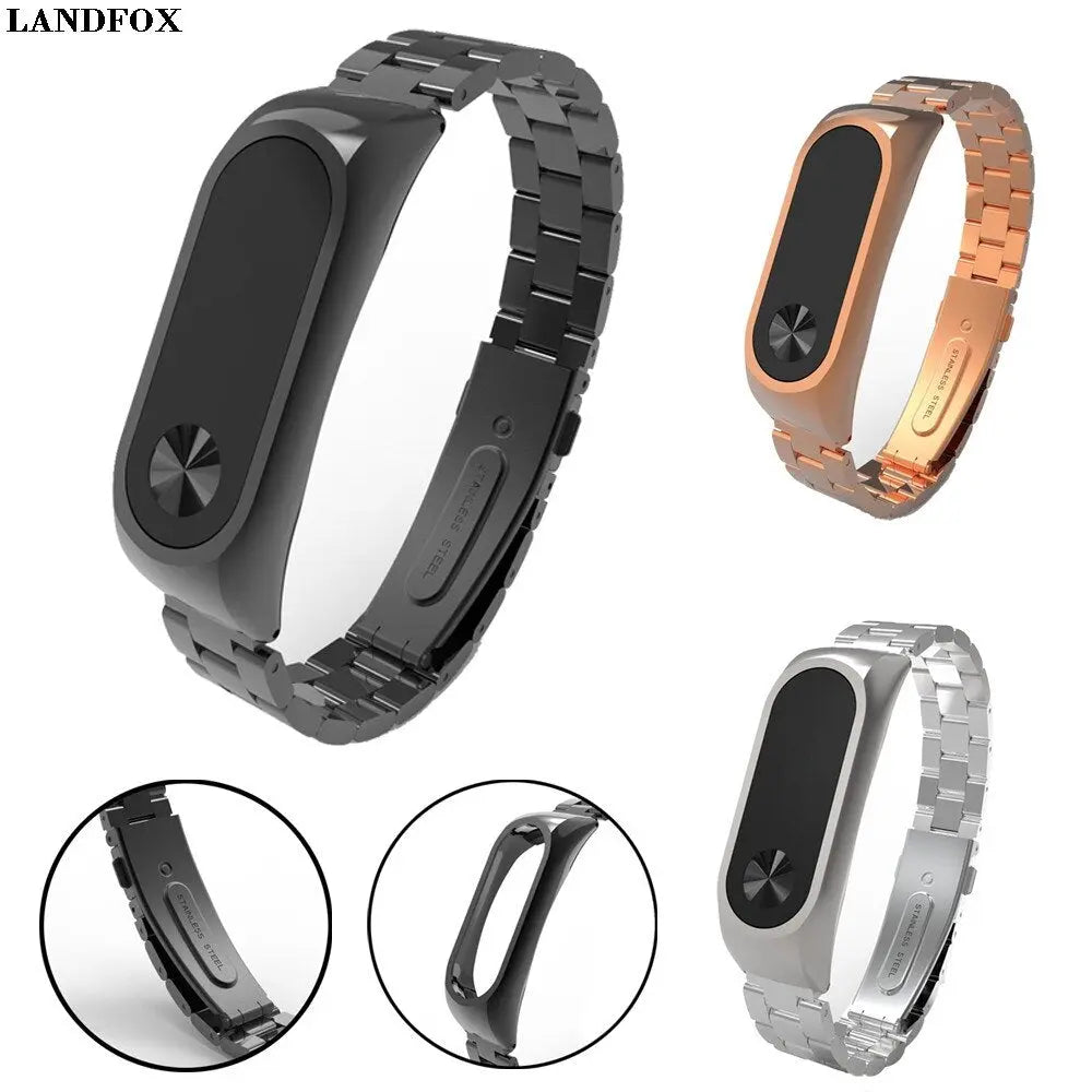 For Xiaomi Mi Band 2 Stainless Steel Maroon Hera